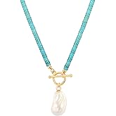 Aobei Pearl 18K Gold Plated Moon Star Lion Evil Eye Love Heart Cross Pendant Necklace Medallion Paperclip Chian Choker Layeri