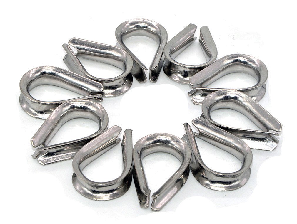 4mm Wire Rope Thimbles for 5mm wire Marine Stainless Steel Pack of 10