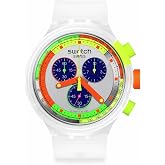 Swatch Big Bold Chrono Unisex Watch Casual Polymer Transparent Quartz Waterproof