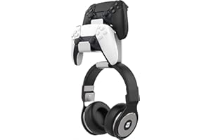 Moko Controller Holder Dual Gamepad Controller & Headphone Hanger Compatible with Xbox One, Xbox 360, PS3, PS4, PS5, PC, STEA