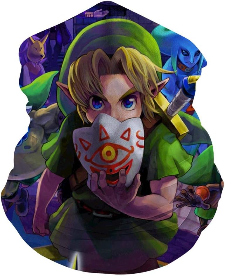 OPQNIAFH Zel-da Le-gend Mask Neck Gaiter Neck Warmer Face Scarf Windproof Skiing Hiking Cycling Sun Protection