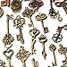 KINGSO 70pcs Antique Vintage Bronze Skeleton Key Charms Set DIY Necklace Pendant Jewelry Making Supplies