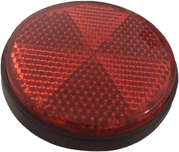 12v Red Black Round Front Fork Frame Side or Rear Tailight Reflector for 50 70 90 110 125 150 200 250cc ATV Dirt Bike Go Kart Scooter