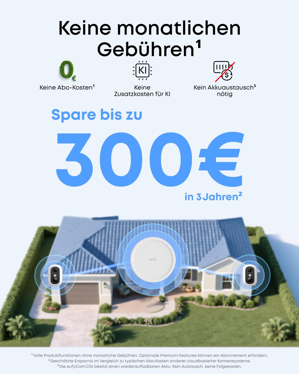 eufy eufyCam C35 (4er-Pack), Kabellose Überwachungskamera Außen & Innen, Magnetische Halterung, Farbnachtsicht, Lokaler Speicher, IP67, Gesichtserkennung, Solarpanel-Kompatibel, Ohne ABO, Weiß 9