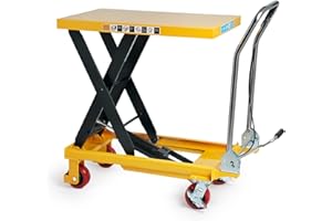 VisHomeYard Hydraulic Table Cart-Single Scissor Hydraulic Lift Table/Cart 660lbs Capacity 28" Lift Height