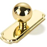 khtumeware 10-Pack Heavy Duty Solid Backplate for Cabinet Knobs Polished Brass Drawer Knobs with Backplate Suitable for Dresser and Kitchen Cabinet Hardware.