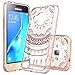 AnoKe Galaxy J1 2016/Luna/Amp 2/Express 3 Clear Case with HD Screen Protector, [Scratch Resistant] Catcher Mandala Flower Cute Grils Ultra Slim Acrylic TPU Hybrid for J1 J120M TM CH Rose Gold
