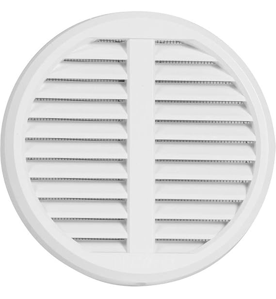 Lüftungsgitter Kunststoff verstellbar für Rohre von 75-125mm Deckmaß175mm mit Insektenschutz