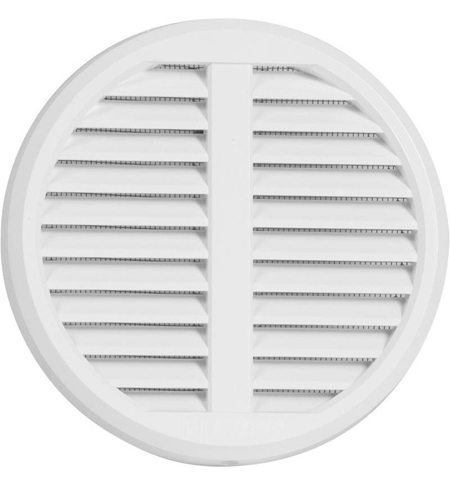 Plastic Ventilation Grille with Insect Protection, Adjustable for Pipes from 75 – 125 mm, Cover Dimension 175 mm