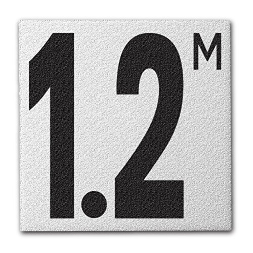Ceramic Swimming Pool Deck Depth Marker " 1.2 M " Abrasive Non-Slip Finish, 5 inch Font