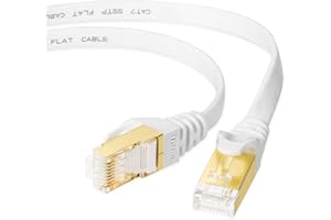 Cat7 Ethernet Cable 75 ft / 22 m- High Speed Dual Shieled Flat Network Cable - Ikerall Computer LAN Cord Gigabit Internet Cab