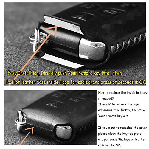 image for KMT Genuine Leather Car Remote Key Fob Case Holder Cover Shell For Lan