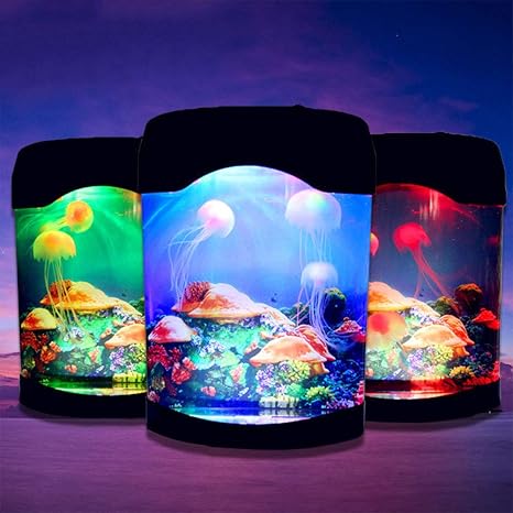 Amazon Co Jp クリエイティブアクリル水槽用ランプ 電子クラゲledランプデスクトップの水族館ランプ観賞usbの魚の水槽のクリスマスギフト ホーム キッチン