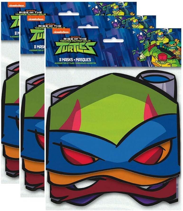 Teenage Mutant Ninja Turtles TMNT Birthday Party Masks Favors, 8 ct, 3 Pack