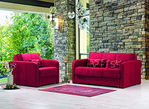 Casamode Ferra Fashion Chair Sleeper Red Chennile - Thumbnail 3