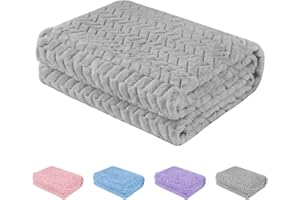 REST-EAZZZY Baby Blanket Flannel, Cozy Throw Blankets for Newborn Infant and Toddler, Super Soft and Warm Receiving Baby Blanket for Crib Stroller (Grey 30 * 40")