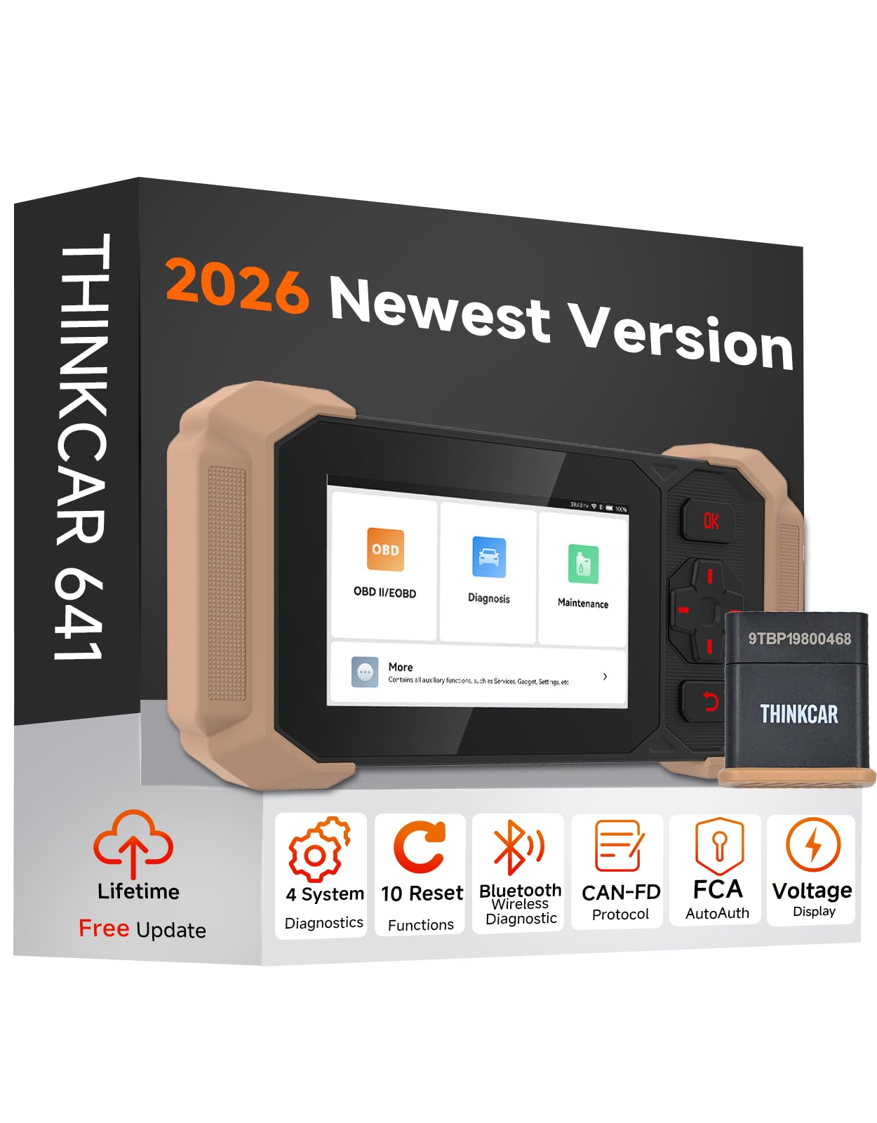 Photo 1 of OBD2 Scanner,THINKCAR 641 Wireless Car Scanner Diagnostic Tool,Auto Scan Tool ABS/SRS/Transmission/Engine,2026 10 Resets Code Reader for Cars and Trucks,CANFD & FCA,VIA Bluetooth,Lifetime Free Update