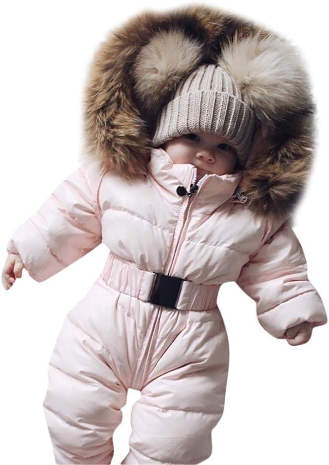 Sameno Infant Toddler Baby Girls Boys Winter Down Snowsuits Romper Jacket Hooded Jumpsuit Warm Thick Coat Outfit