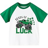 Toddler St Patricks Day Shirt Boys Girls Green Lucky Shamrock Clover Tees Kids Short Sleeve Saint Patrick's Tee Tops 2-7T