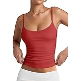 PINKMSTYLE Women's Basic Double Lined Scoop Neck Tank Tops Adjustable Cami Tank Summer Sleeveless Tops