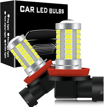 2Pcs 33-SMD H8 H11 Car Xenon LED Fog Driving DRL Bulb Light Lamps 12V Red