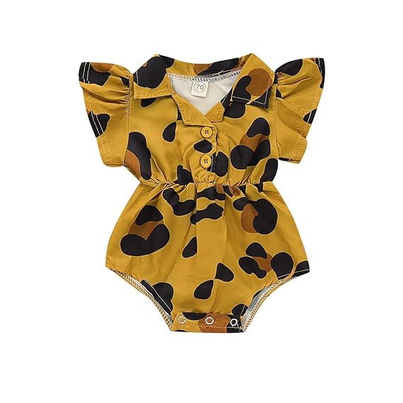 Yellow jumpsuit romper leopard bodysuit