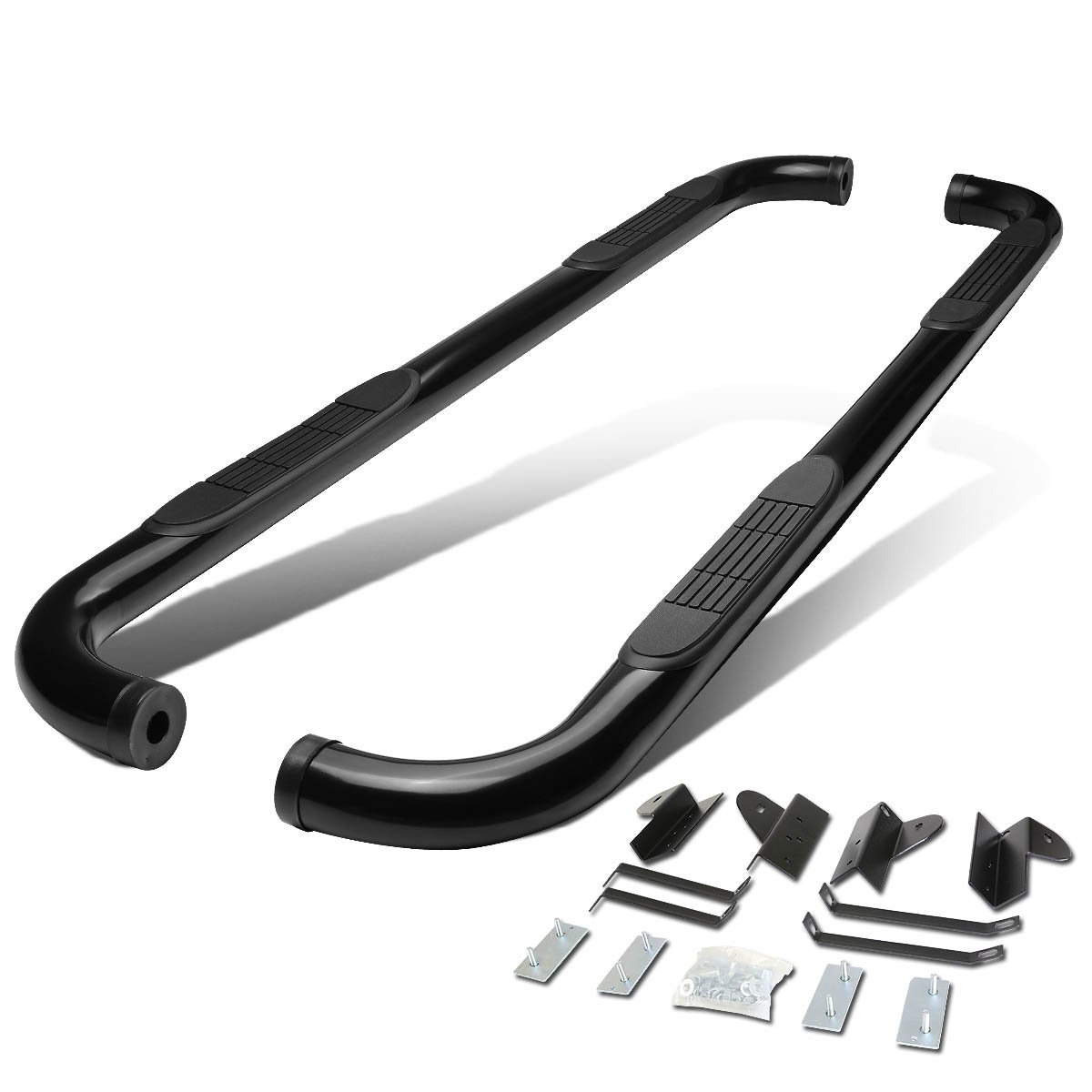 DNA MOTORING STEPB3025BK Stainless Steel 3" Side Step Nerf Bar