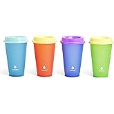 Manna 16oz Color Changing Reusable Cup Set for Hot Liquids - 4-Piece - Red, Green, Blue, Sky Blue