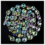 H&D HYALINE & DORA 6FT AB-Color 14mm Octagon Beaded Chain Chandelier Prisms Hanging Wedding Garland Decoration Ornament