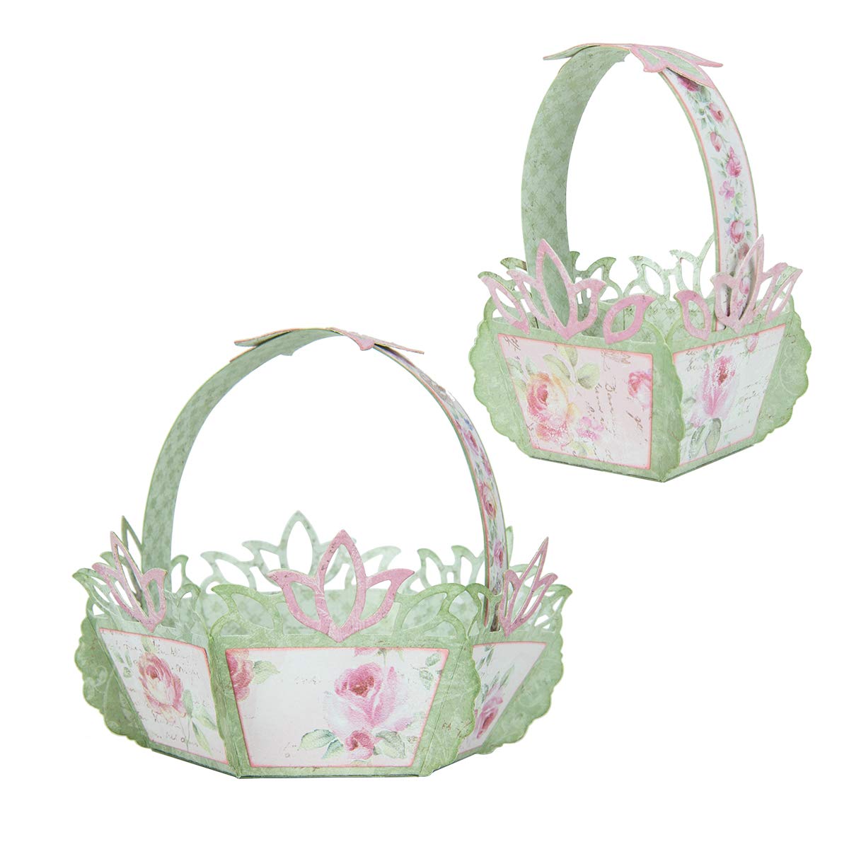 Spellbinders Shapeabilities Tulip Flower Etched Dies Exquisite Splendor by Marisa Job, Metal, Hexagon Box Base: 7.8 x 6.6 cm