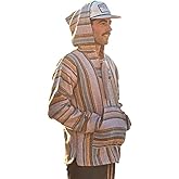 Authentic Mexican Baja Hoodie - Drug Rug Hoodie - Baja Poncho - Grey