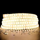 SuperlightingLED DC24V 3000K White LED Strip for Sauna Lighting, Flexible Long 5m 16.4ft 120 LEDs/m High-temperature Resistant IP68 Waterproof LED Strip Light for Steam Room (3000K Warm White)