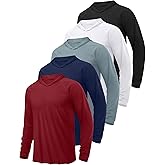 HovSiyla 5 Pack Men's Hoodies Sun Protection Fishing Shirts Moisture Wicking Athletic UPF Rash Guards Shirts Thumb Hole Tops