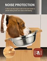 Vantic Raised Dog Bowls with Stand 6 Height Adjustable Bamboo Feeding Station view 5