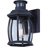 Grovehaven 1-Light Outdoor Light 10-inch Black Finish Wall Mounted with Clear Glass, Built-in Motion Sensor/Photocell, Lighti