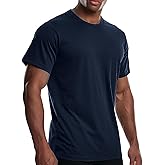 Men's Cooling Workout Shirts Bamboo Viscose Anti Odor Moisture Wicking Athletic Short Sleeve Lightweight Loose Gym Tee