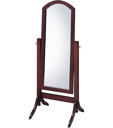 Specchio Cheval Ore International In Ciliegio: Specchio Da Terra Regolabile In Legno, Stile Classico Per Camera Da Letto, Finitura Legno Scuro