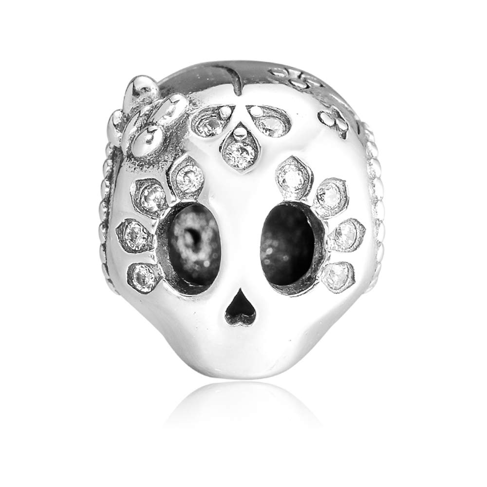 PANDOCCI 2019 Spring Sparkling Skull Bead 925 Silver DIY Fits for Original Pandora Bracelets Charm Fashion Jewelry