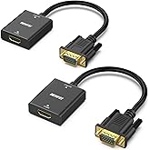 BENFEI HDMI to VGA Adapter, Female HDMI Input to Male VGA Output Adapter with 3.5mm Audio Jack Compatible for TV Stick, Compu