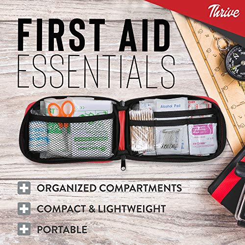 Thrive Travel Essentials Small First Aid Kit 100 FSA HSA Approved Products Includes Multi