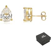 SAINT CATALINA Dainty Gold Stud Earrings for Women,14K Gold Plated Cubic Zirconia Stud Earrings,Hypoallergenic Jewelry Gift