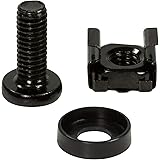 BIGtec Cage nut mounting screws, M6 mounting kit for 10 inch and 19 inch cabinets, network, screws, rack, cage, nuts Pack of 100
