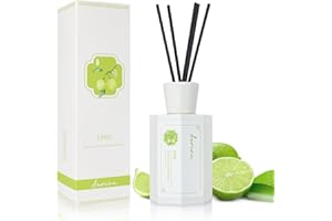 Aeviva Reed Diffuser Set, Lime Scented Oil Diffuser, 6.76 fl oz (200 ml) Home Fragrance Diffuser with Reed Sticks, Air Fresheners for Home, Bathroom Shelf Decor