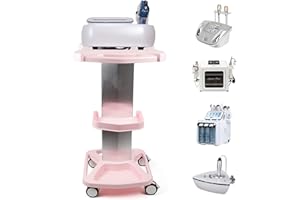LYNICESHOP Salon Trolley Cart - Aluminum Mobile Trolley Stand Medical Rolling Carts for Ultrasonic Cavitation RF Machine Manicure Spa Shelf (Amazon (Pink))