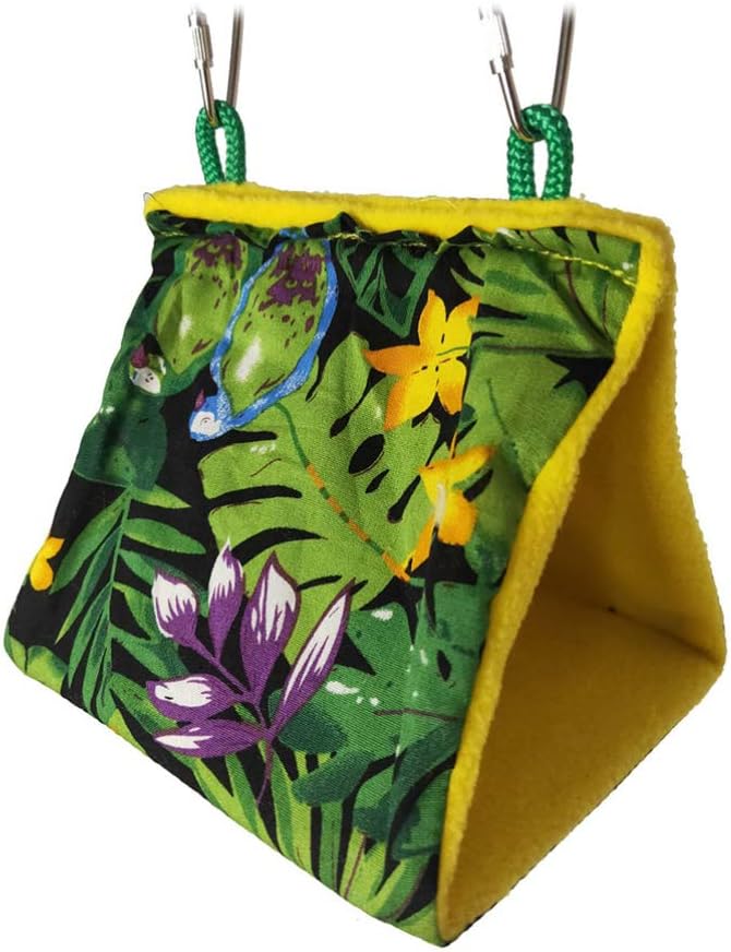 POPETPOP Hamaca Loro Selva Tropical Impreso Nido de Pájaro Acurrucarse Tienda Colgante Colgar Cama para Dormir Pájaro Loro Hámster
