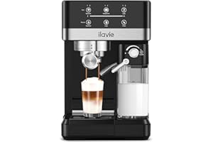 ILAVIE Espresso Machine Cappuccino Latte Coffee Espresso Maker, Auto Milk Frother for Smooth Milk Bubbles, Detachable Milk reservoir, 20 Bar High Pressure