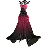 MEOWCOS Elf Dancer Costume Set Bat Style Gradient Halloween Costume with Detachable Panels Accessories