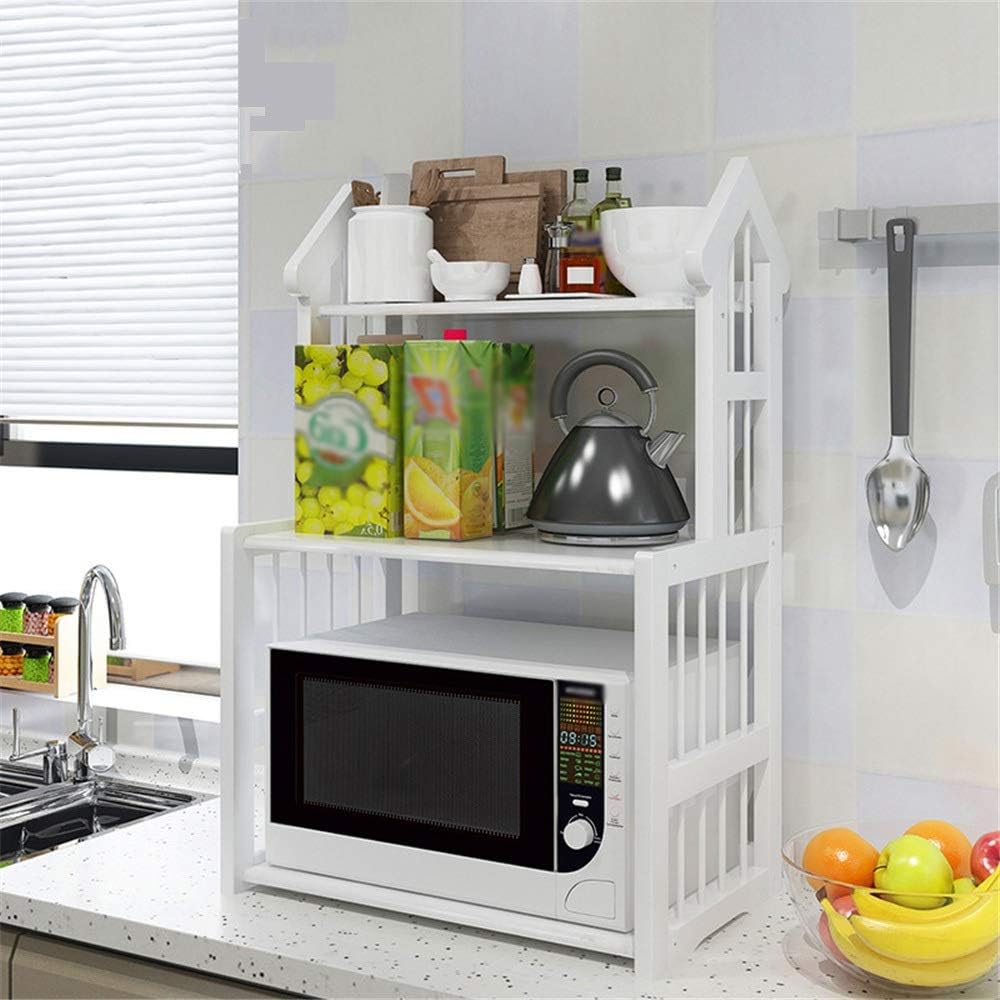 estantes de madera para microondas