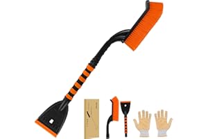 XFIRE-GEAR Car Snow Brush and Ice Scraper/26.8" Window Scraper Deicer for Car Windshield, 2 in 1 Ice Scrapers and Brushes wit