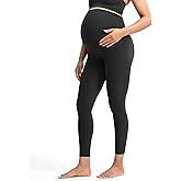 POSHDIVAH Women's Creamluxe Maternity Leggings 25"/28" Over The Belly Pregnancy Yoga Pants Active Workout Leggings